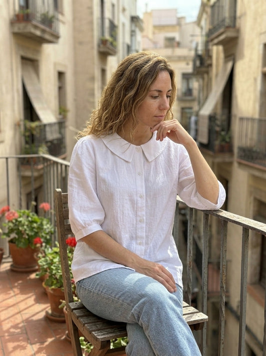 Blusa informal de color liso