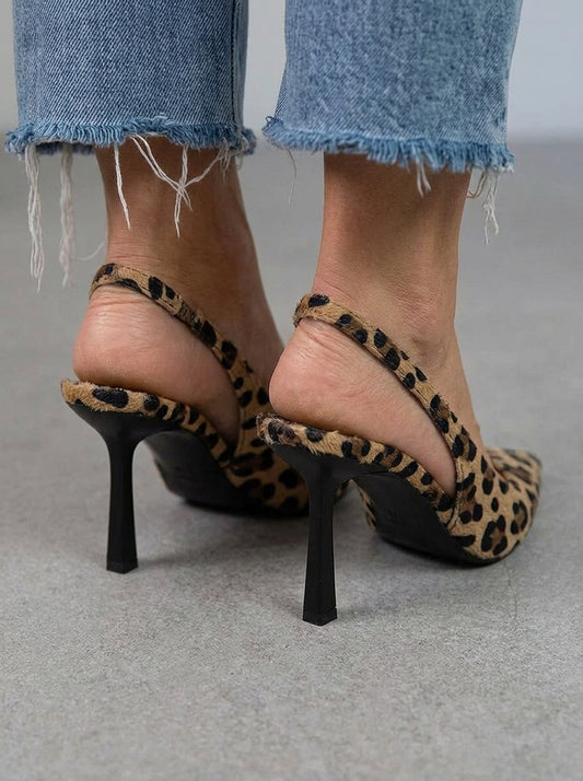 Avery | Zapatos de tacón D’Orsay con estampado de leopardo