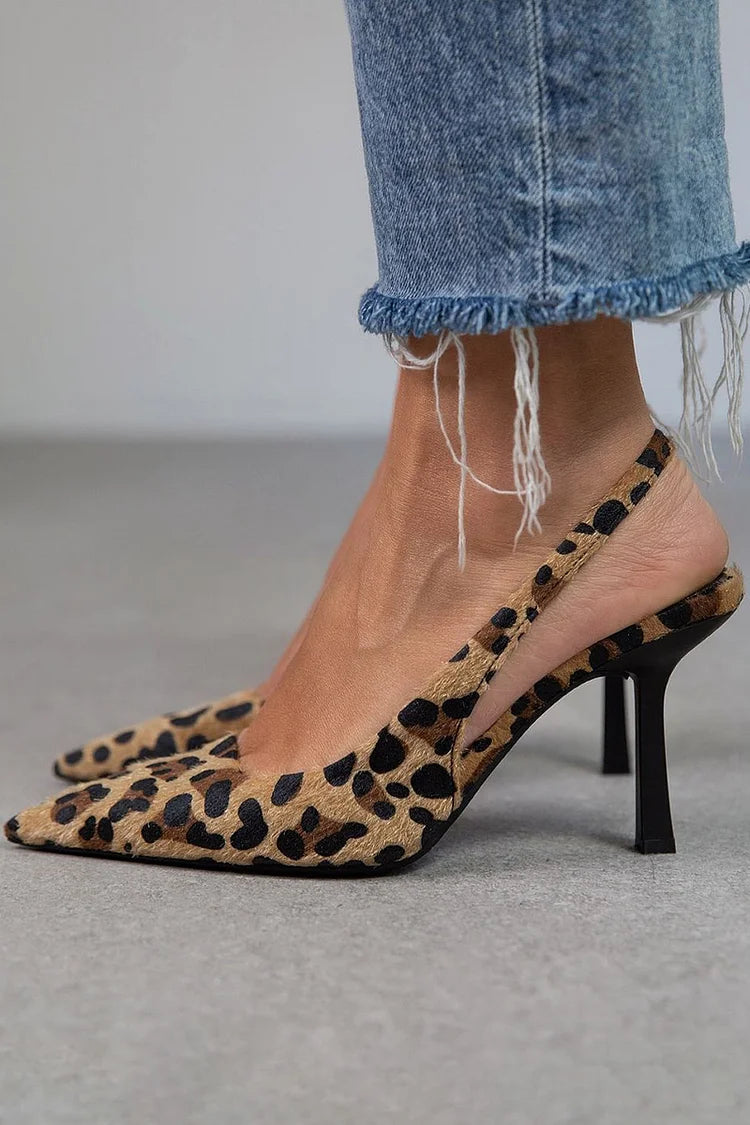 Avery | Zapatos de tacón D’Orsay con estampado de leopardo