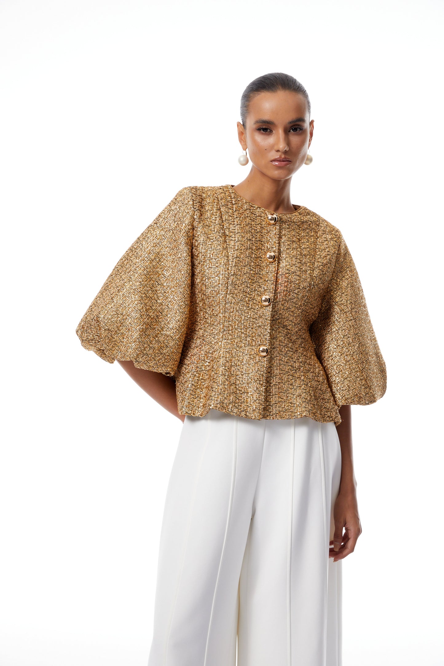 Chaqueta lentejuelas doradas