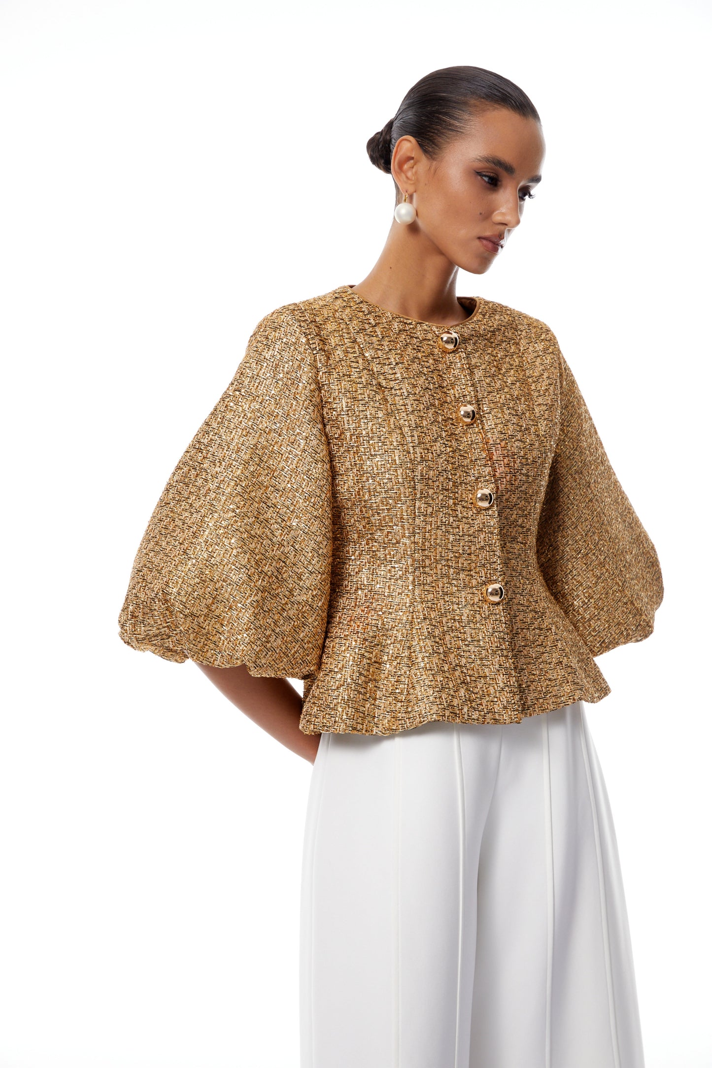 Chaqueta lentejuelas doradas