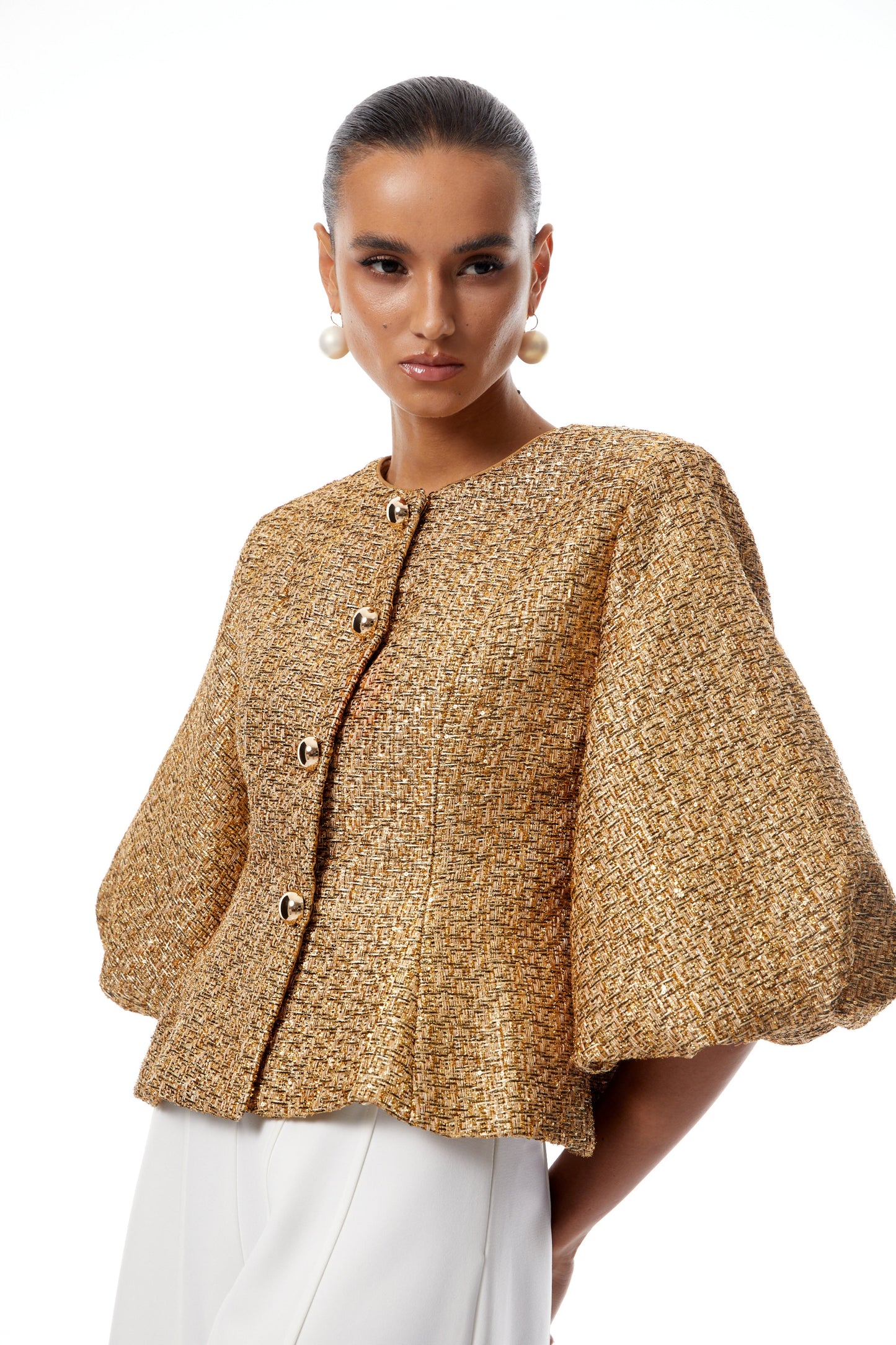 Chaqueta lentejuelas doradas