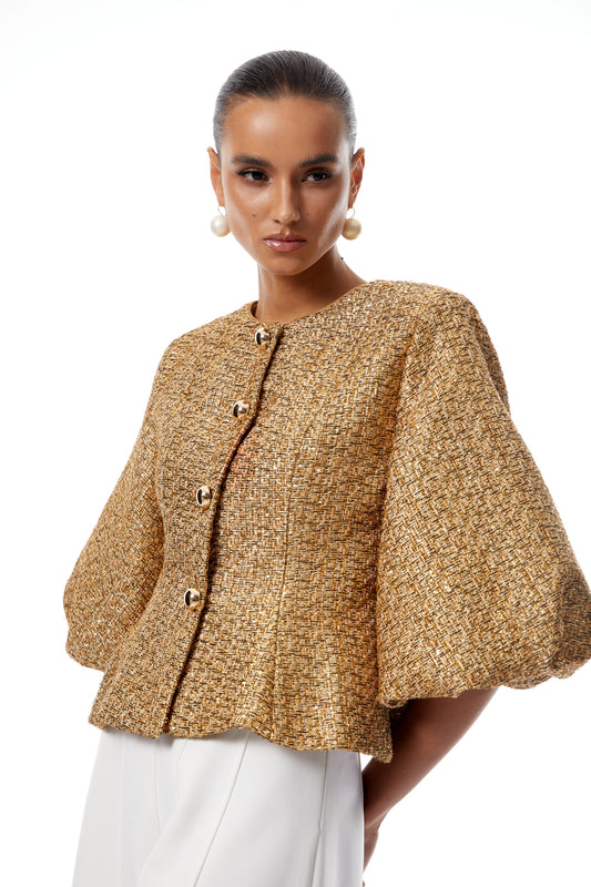 Chaqueta lentejuelas doradas