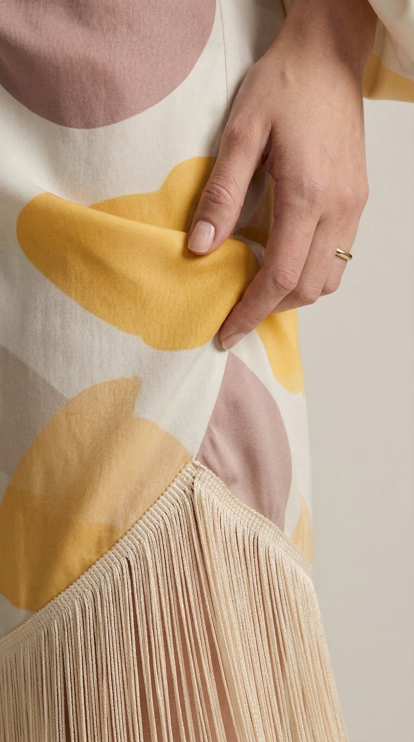 Conjunto dos piezas con flecos