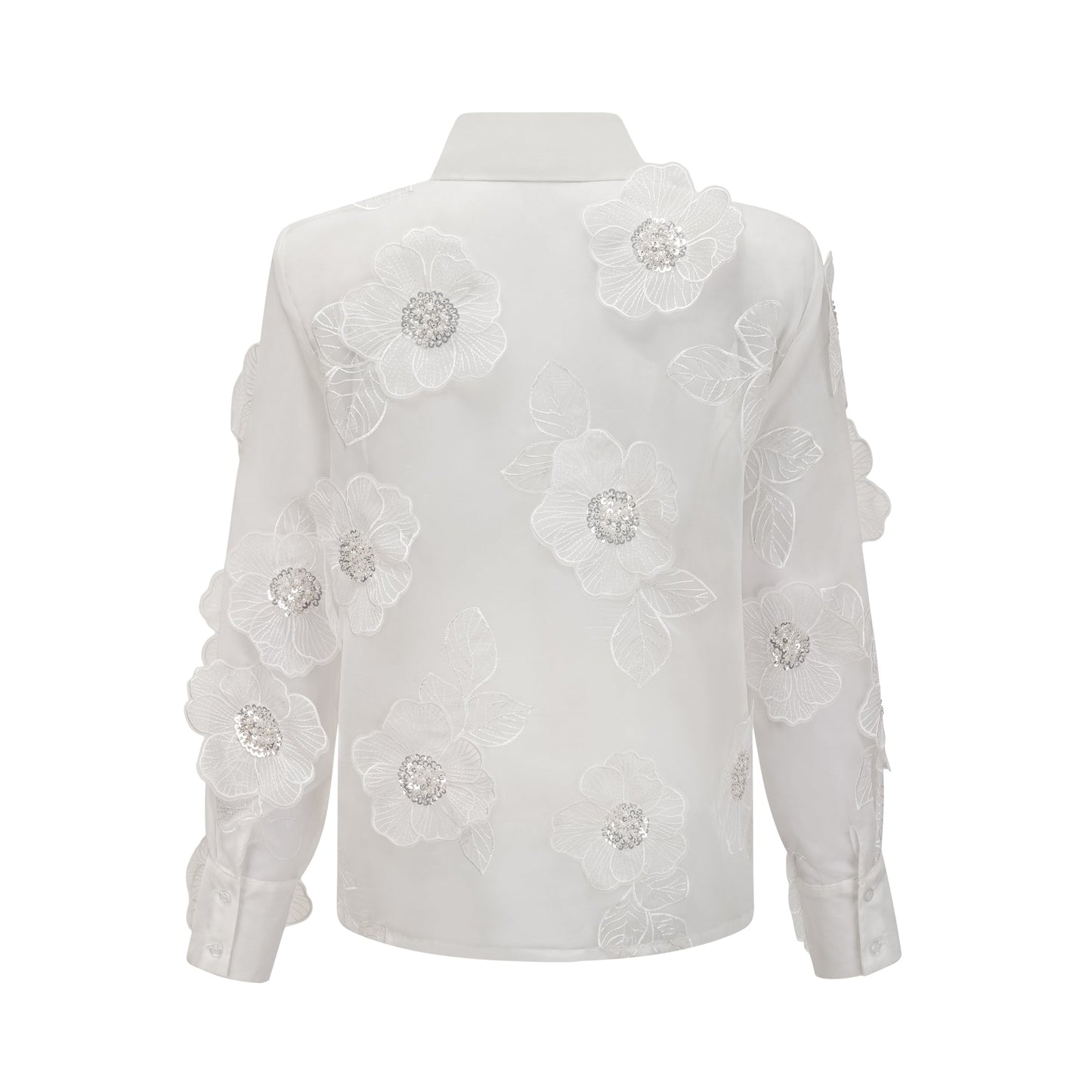 Camisa semitransparente adornada