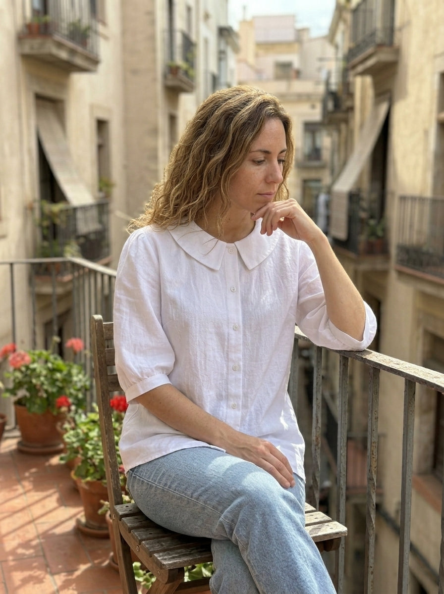 Blusa informal de color liso