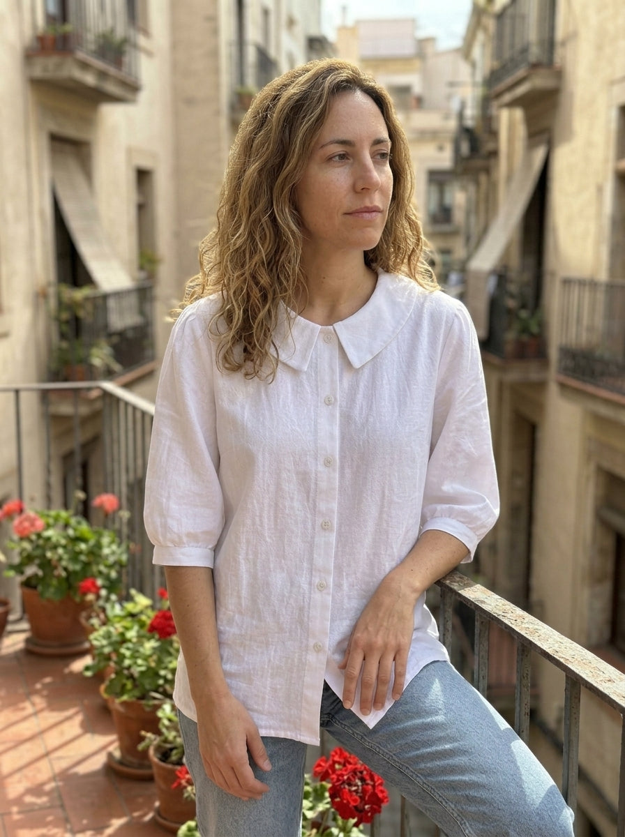 Blusa informal de color liso