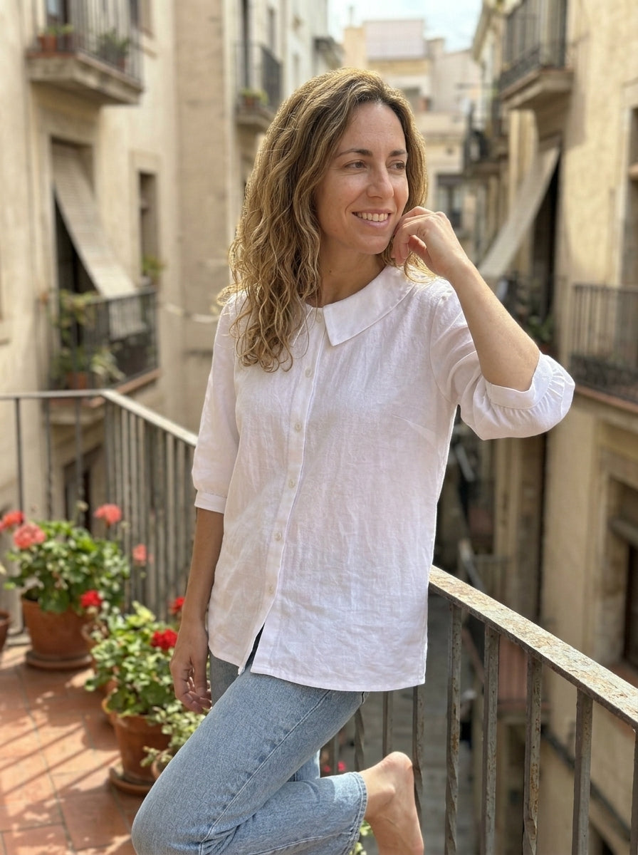 Blusa informal de color liso