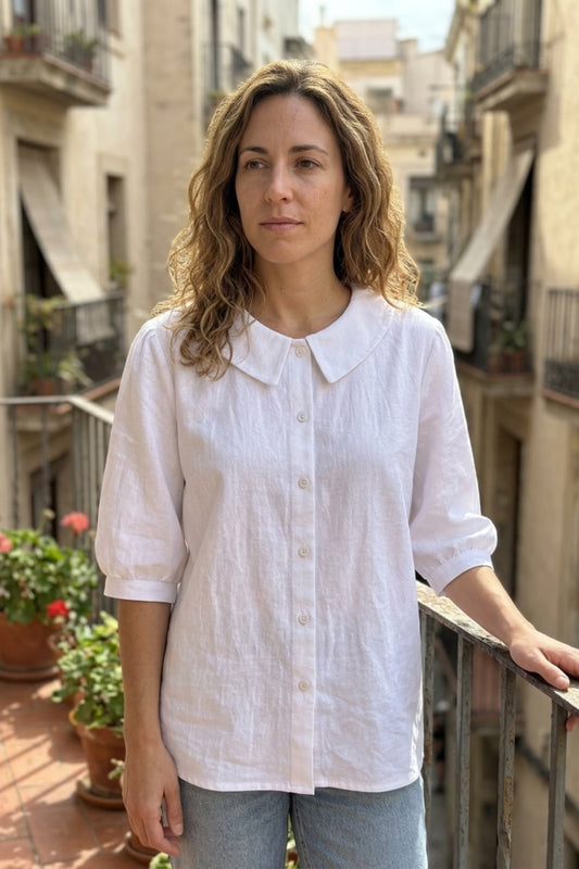 Blusa informal de color liso