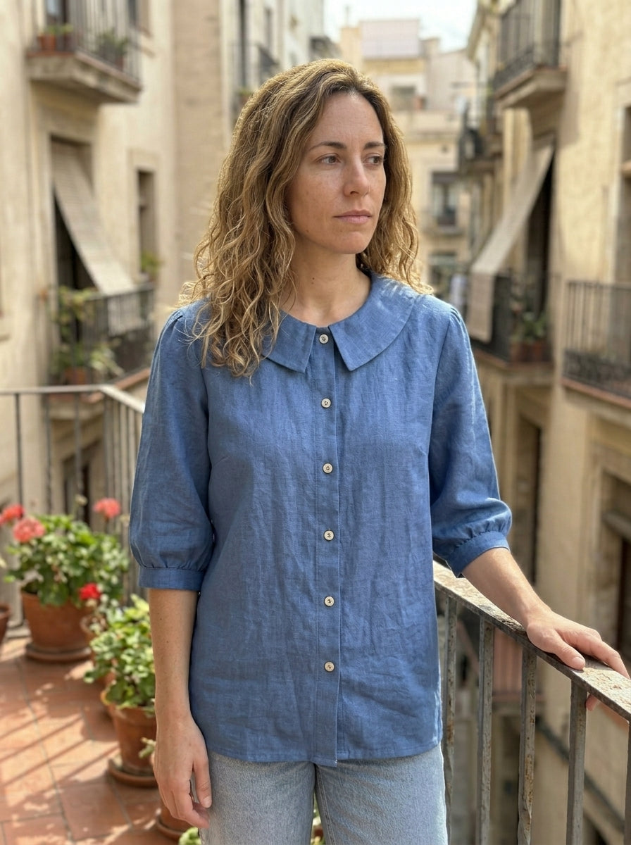 Blusa informal de color liso