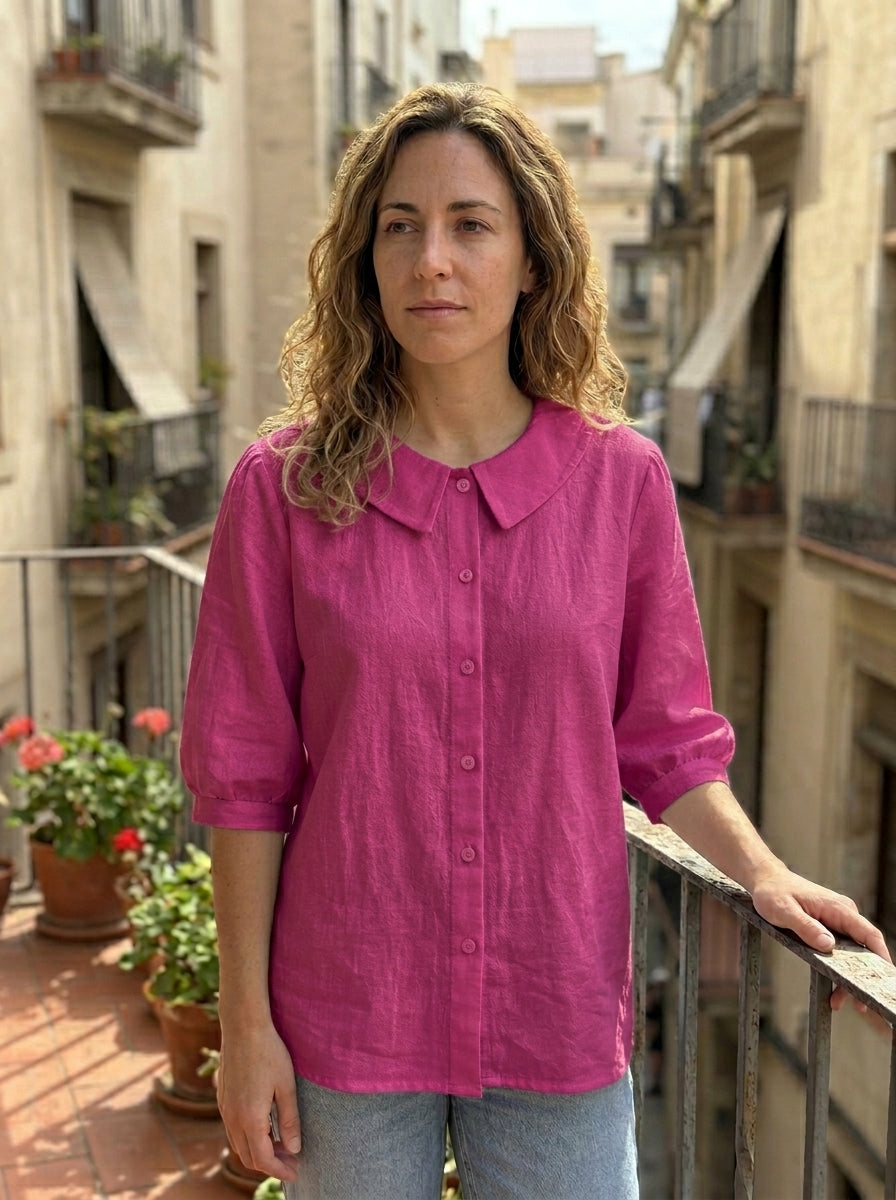 Blusa informal de color liso