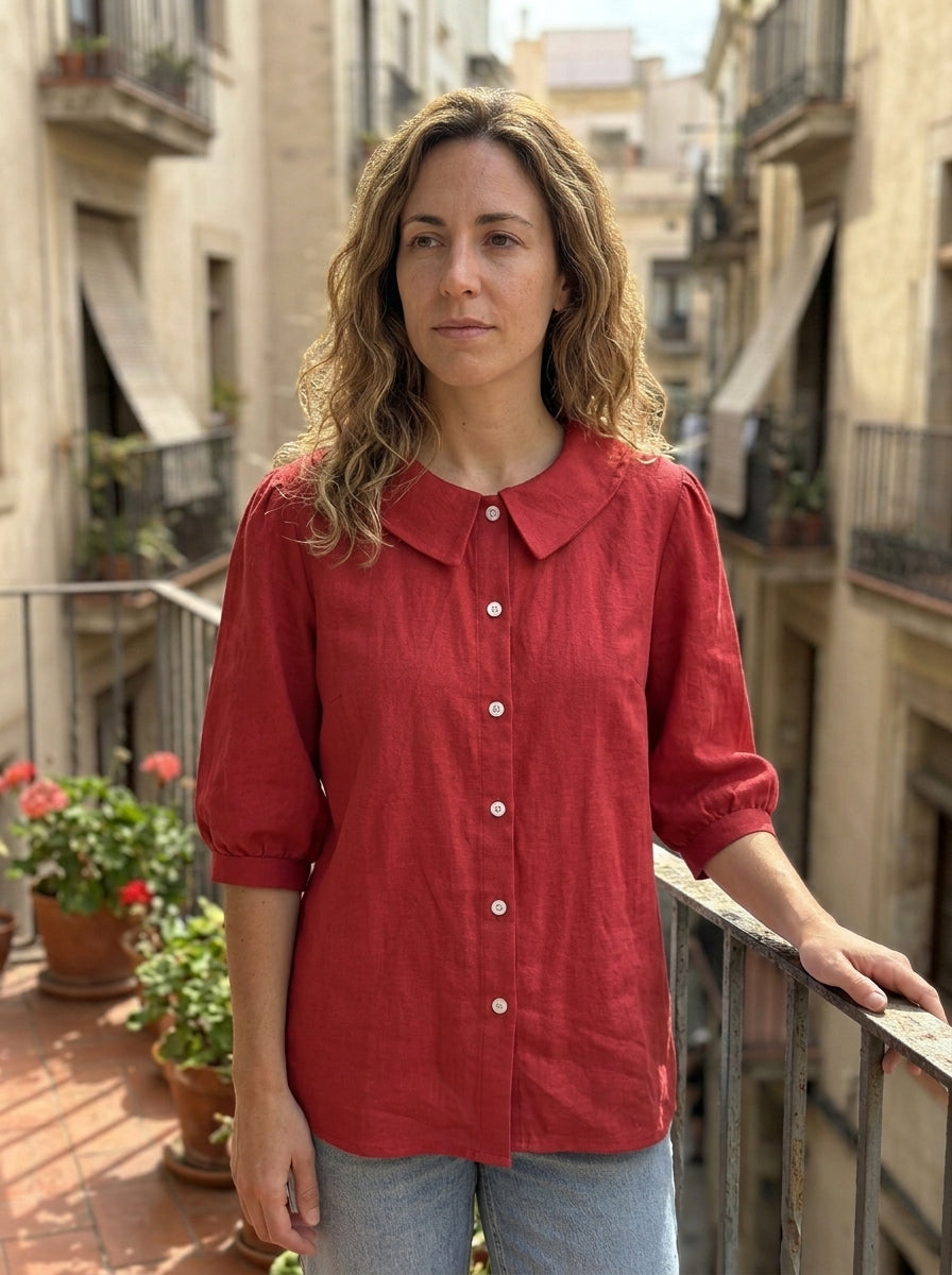 Blusa informal de color liso