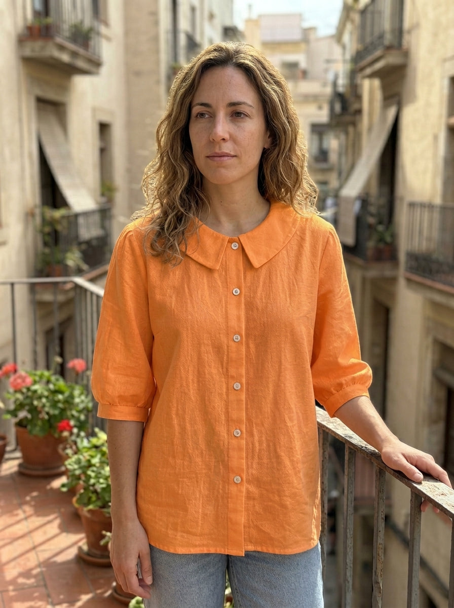 Blusa informal de color liso