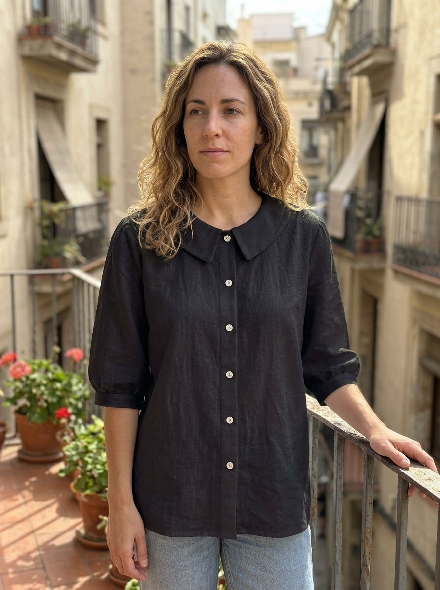 Blusa informal de color liso