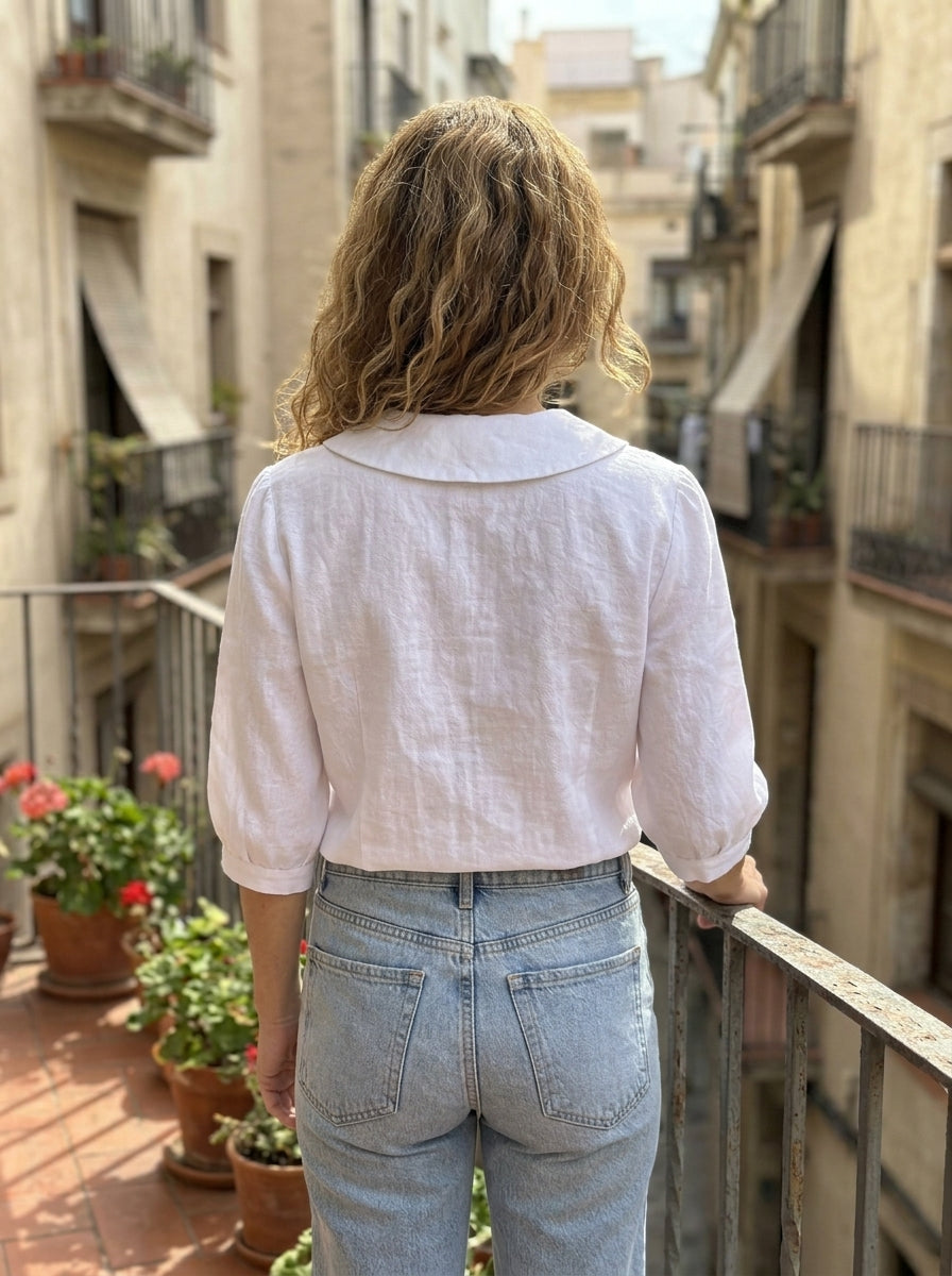 Blusa informal de color liso