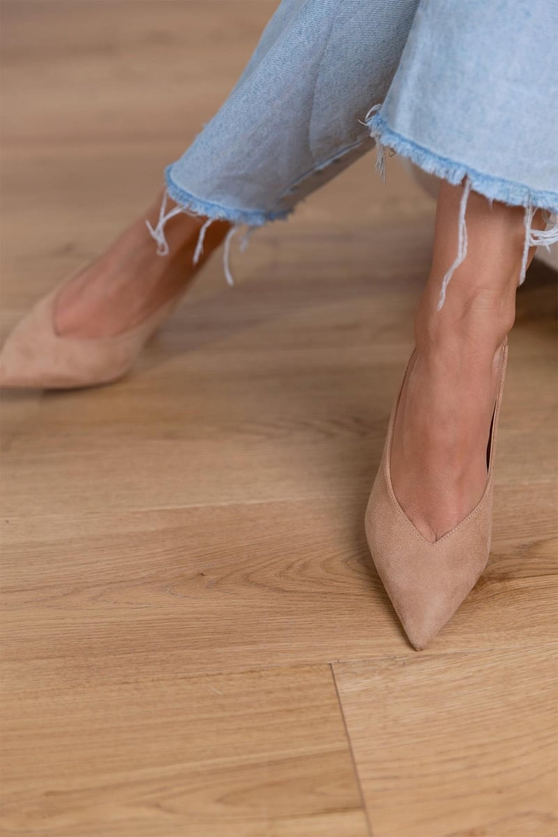 Marlena | Zapatos de tacón bajo en color nude